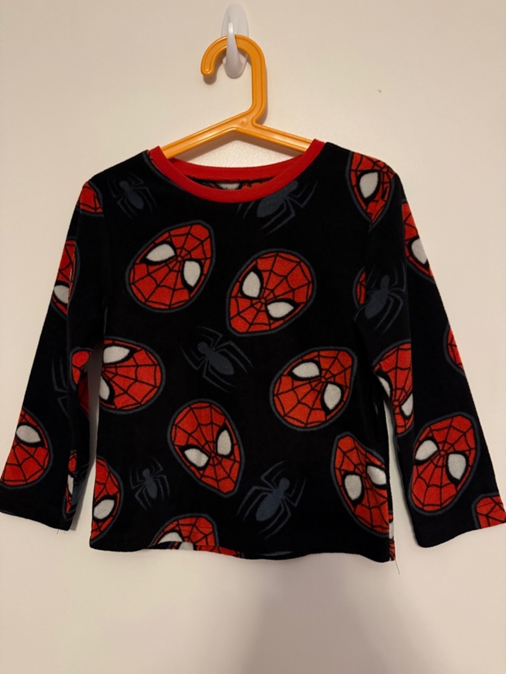 Marvel Kids Black and Red Spider-Man Fleece Pajama Top